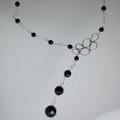  Black Oynx & Sterling Silver Leaf Branch Necklace-2