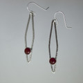  Long Texture Carnelian Sterling Silver Earrings