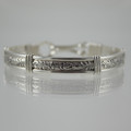 Silver on  Silver Pattern #101 Wire Cuff Bracelet