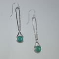 Stamped Stering Silver Turquoise Earrings