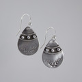Hand Stamped Sterling Silver Tear Drop Earrings