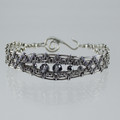 Silver Woven Swarovski Silver Night Crystal Bracelet