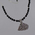 Fine Silver Metal Clay Focal & Black Onyx Necklace