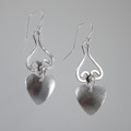 Patterned Sterling Silver Heart Earring