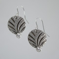 Fine Silver Metal Clay & Preium CZ Earrings-5R