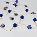 Blue Jade, Pearls  & Cloisonne' Necklace