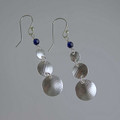 Graduated Patterned Sterling Silver Disc Earrings