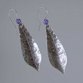 Fine Silver Metal Clay & Swarovski Crystal Earrings