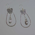 Rose Patina Swarovski Crystal Briolette & Sterling Silver Earrings