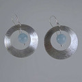 Patterned Sterling Silver & Aquamarinel Earrings