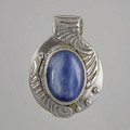 Fine Silver Metal Clay Sulptured Kyanite Pendant