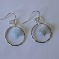 Aquamarine  Silver Infinite Loop Earrings