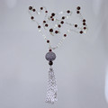 Long Garnet Tassell Necklace