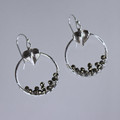 Pyrite and Sterling Silver Leaf Earrings