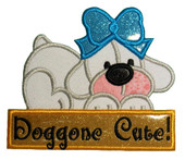 Doggone Cute Puppy Applique Embroidery Machine Desing