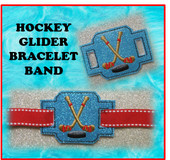 In The Hoop Ribbon Slide Bracelet Hockey Sticks and Puck Embroidery Machine Design