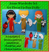 In The Hoop Asian Dress Set for Dress Up Fun Dolls