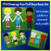 In The Hoop Felt Dress Up Fun Basic Boy Embroidery Machine Design Set