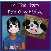 In The Hoop Felt Cow Mask Design For Embroidery Machine