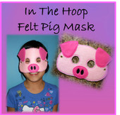 In The Hoop Felt Pig Mask Design For Embroidery Machine