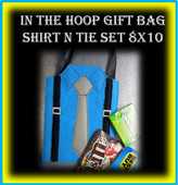 In The Hoop Suit n Tie Gift Bag 8x10 Embroidery Machine Design