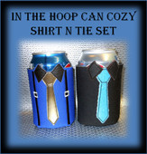 In The Hoop Suit n Tie Can Cozy Embroider Machine Design Set