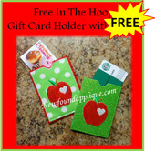 In The Hoop Gift Card Holder With Apple Machine Embroidery Design