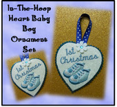 In The Hoop Heart Baby Boy Ornament Embroidery Machine Design Set