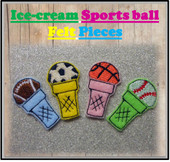 In The Hoop Icecream Sports Ball Felt Piece Embroidery Machine Design Set