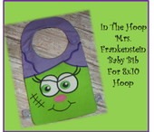 In The Hoop Mrs. Frankensteirn Baby Bib Embroidery Machine Design for 8"x10" Hoop