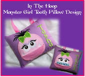 In The Hoop Tooth Fairie Monster Girl Pillow Embroidery Machine Design