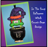 In The Hoop Halloween Count Down Witch Embroidery Machine Design