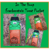 In The Hoop Frankenstein Treat Pocket Embroidery Machine Design