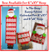 In The Hoop Advent Countdown Santa Calendar Embroidery Machine Design Set