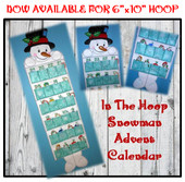 In The Hoop Snowman Advent Calendar Embroidery Machine Design
