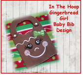In The Hoop Ginger Bread Girl Baby Bib Embroidery Machine Design for 8x10 Hoop