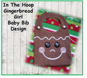 IN The Hoop Ginger Bread Boy Baby Bib Embroidery Machine Design for 8x10 hoop