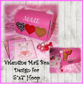 Valentine Mailbox Embroidery Machine Design For 5x7Hoop