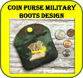 In The Hoop Military Boots Coin Purse Embroidery Machine Design