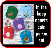 In The hoop Sports Coin Purse Embroidery Machine Design Set