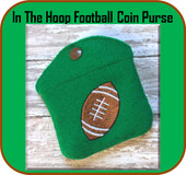 In The Hoop Football Coin Purse Embroider Machine Design