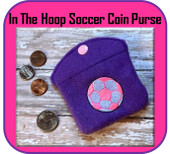 In The Hoop Soccer Ball Coin Purse Embroidery Machine Design