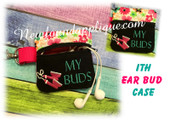 In The Hoop Zippered Earbud Case Embroidery Machine Design