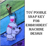 In The Hoop Toy Poodle Key Fob Embroidery Machine Design