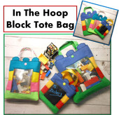 In The Hoop Block Tote Bag Embroidery Machine Design Set