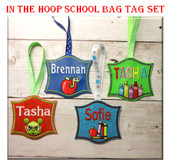 In The Hoop School Tags Embroidery Design Set