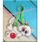 In The Hoop Kitty Ornament With Decorations Embroidery Machine Design