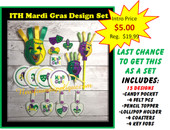 In The Hoop Mardi Gras Party Favours Embroidery Machine Design Set