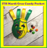 In The hoop Mardi Gras Mask Candy Pocket Embroidery Machine Design