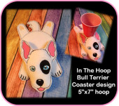 In the HooBull Terrier Coaster Embroidery machine Design